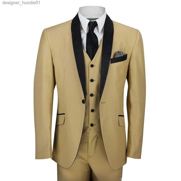 Erkekler Suits Blazers Yüksek kaliteli arka havalandırma bir düğme damat smokin smokin şal çikası erkekler düğün/balo/akşam yemeği en iyi adam blazer (ceket+pantolon+yelek+kravat) w394 l230914