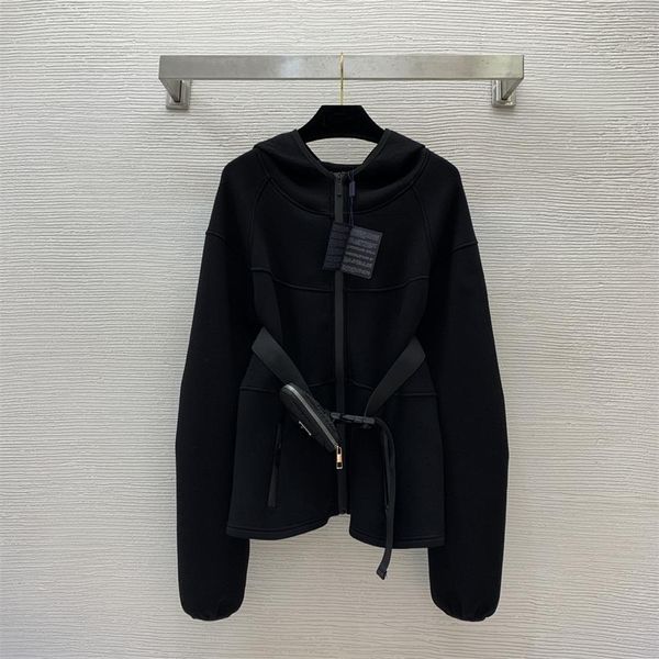 Pra New designer giacca da donna Giacca con cappuccio2023 Designer triangolo in metallo cappotto giacca invernale da donna Giacca moda giacca di alta qualità Cardigan casual Regalo di Natale