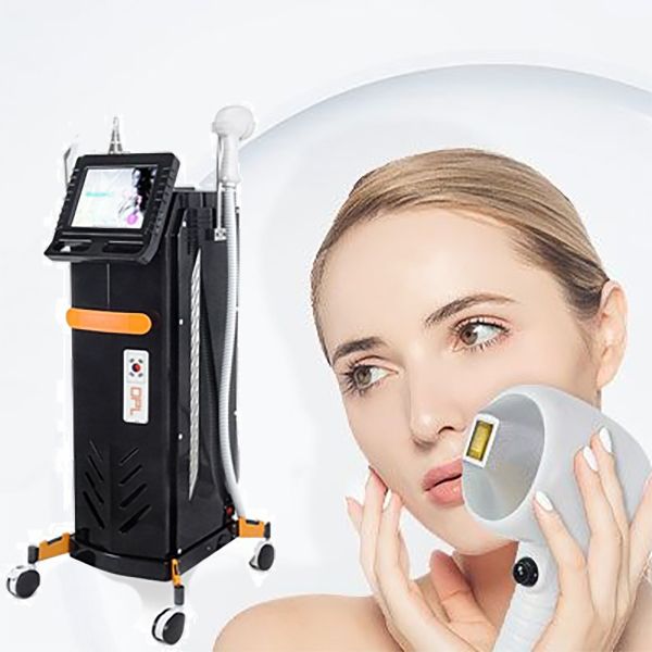 Nuovo arrivo Diodo Laser Hair Remove 755 808 1064nm OPT IPL Ringiovanimento della pelle Tattoo Sopracciglia Lavaggio Nd Yag Black Doll Trattamento vascolare Rimozione delle rughe Salon