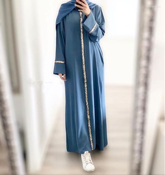 Ethnische Kleidung Musulmane Muslimische Frauen Robe Naher Osten Abaya Dubai Türkei Roben Kaftan Intarsien Ramadan Jilbab Kleid Eid Mubarak Hijab A031