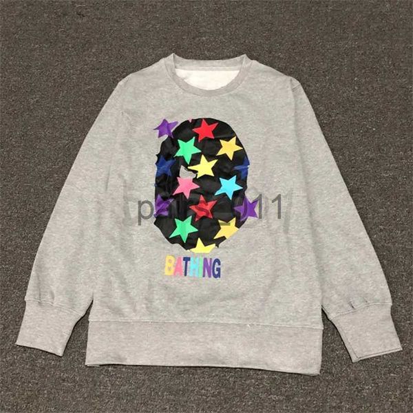 Erkek Hoodies Sweatshirts Erkek Tasarımcı Yuvarlak Boyun Hoodies Erkek Kadın Moda Yıldızları Desen Uzun Kollu Kapşonlu Ceket Erkek Hoodie 2 Renkler Asya Boyutu M-3XL X0914