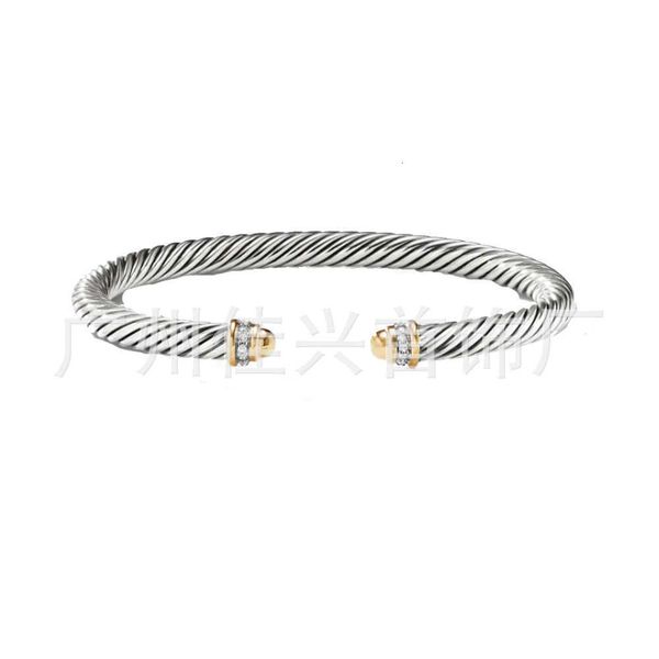 Bracciale DY di design Bracciale di lusso con testa tonda in oro con diamanti Top Nuovo prodotto Filo intrecciato Moda Accessori versatili Gioielli regalo romantico di San Valentino