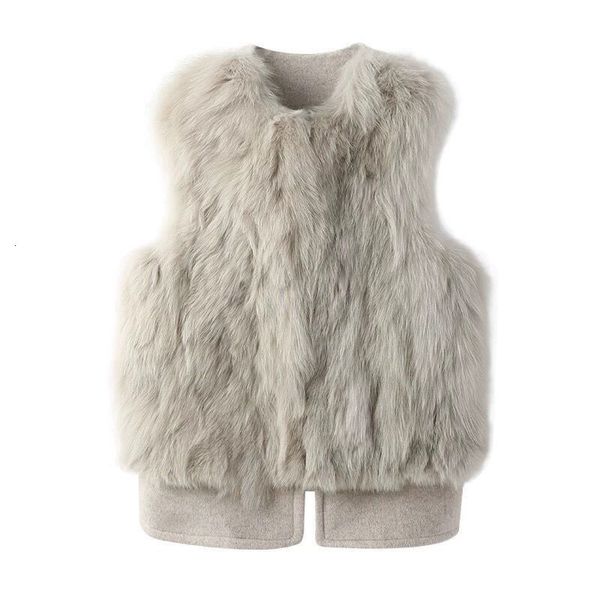 Damenwesten Frauen Faux Nerz Pelz Gespleißte Weste Herbst Winter Nachahmung Haar Woolen Tanks Pelzige Dünne Kurze Sleevleless Mantel Crop Tops 230912