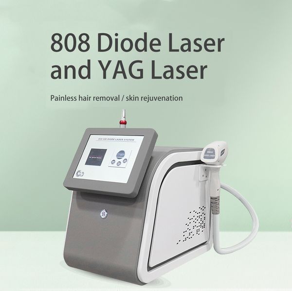 Modedesign 808 Dioden-Haarentfernungsgerät Permanenter Epilierer Nd Yag Schmerzfreies Tattoo-Pigmententfernungsinstrument Falten-Sommersprossen-Hautaufhellungsmaschine