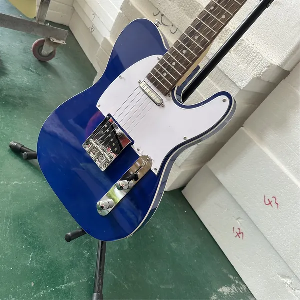 Дешевая гитара синего цвета с корпусом из красного дерева из палисандра ST, бесплатная доставка
