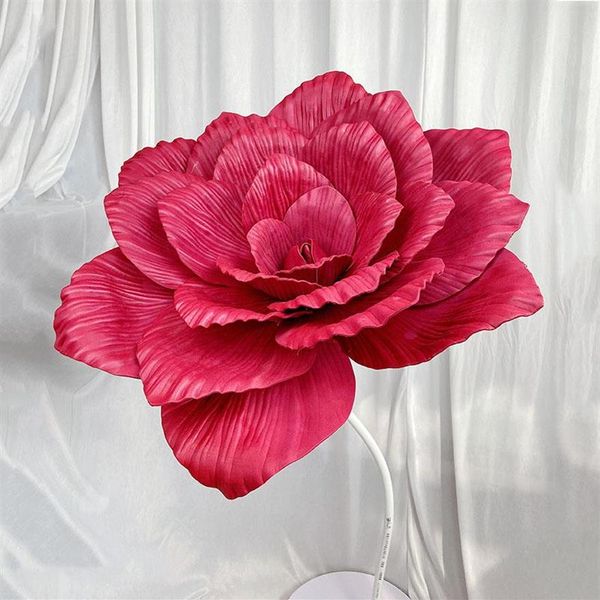 Flores decorativas grinaldas gigante pe orquídea flor artificial decoração casa fundo de casamento estrada leva espuma falsa rosa shoppi276a