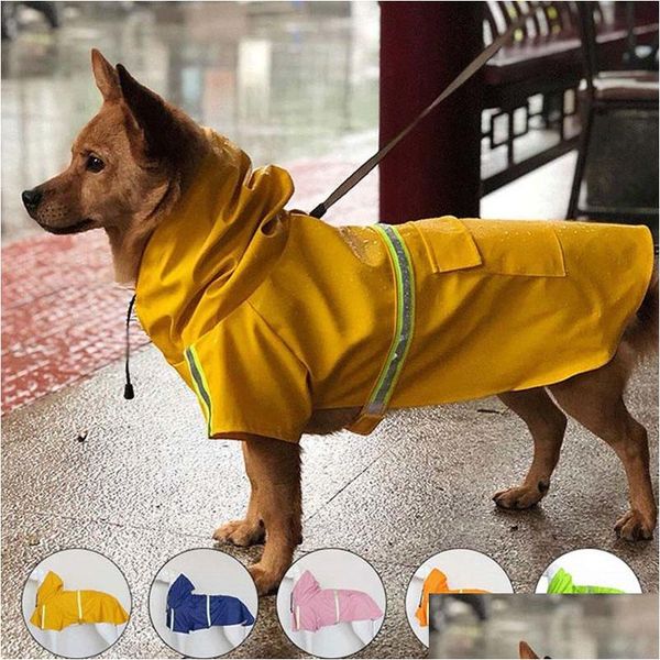 Abbigliamento per cani Impermeabile riflettente impermeabile per animali domestici Camminata sicura Gli impermeabili Capispalla Accessori Consegna di vestiti Consegna a domicilio Forniture per giardino Dh1Ve