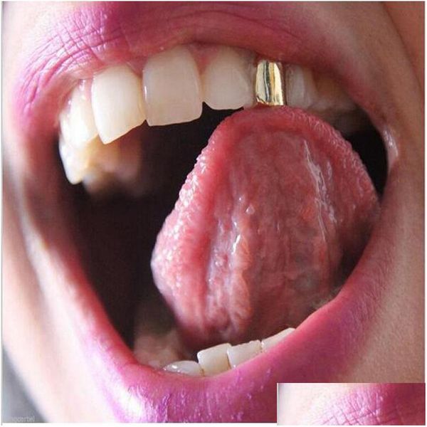 Denti Grillz per uomo Griglie dentali nere in oro rosa di alta qualità Moda Hip Hop Gioielli Consegna drop Dhoyg