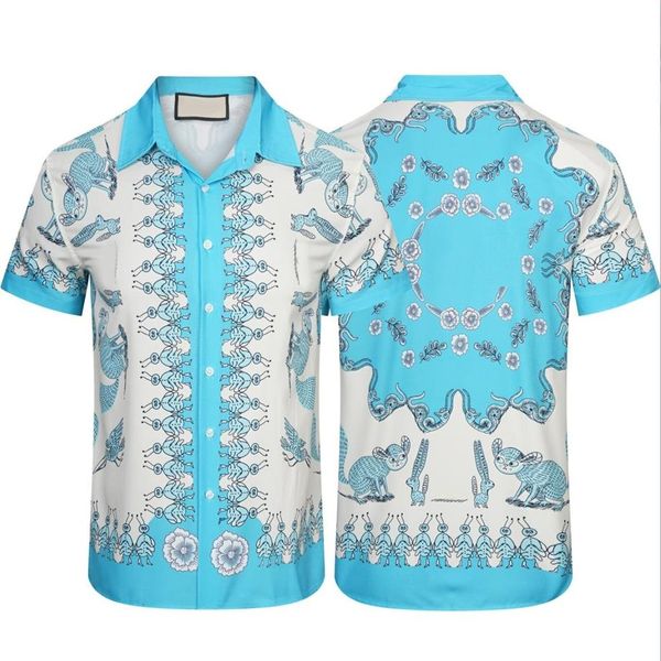 Mode Herren Freizeithemd Sommer Design Kleidung Frauen Klassische Ant Blue Cc Print Hemden Kurzarm Streifen T-Shirt Asiatische Größe M-3XL315B