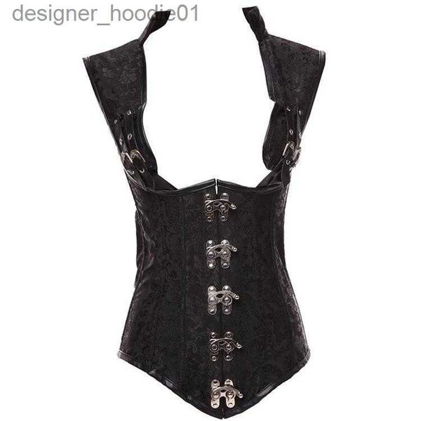 Donna Shaper Bustini Corsetti Corsetto Top Sexy Pizzo Taglie forti Donna Bustier Overbust Lingerie gotica Broccato Corpete Corsetto Moda erotica S-6XL Nero L230914