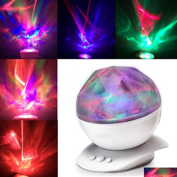 Luci notturne Diamond Aurora Borealis Proiettore a LED Lampada di illuminazione Cambia colore 8 stati d'animo Luce USB con altoparlante Novità regalo Drop Deliv Dh4S3