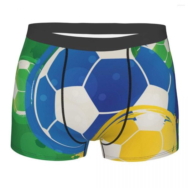 Cuecas boxer homens brasil bola de futebol calcinha masculina shorts respirável mens roupa interior briefs sexy boxers