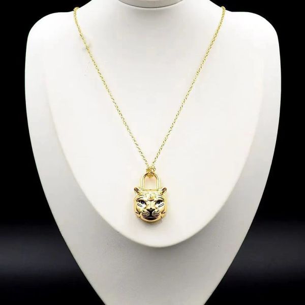 Новый дизайнерский трехмерный ожерелье с головой тигра, кулон в стиле ретро для мужчин и женщин, модный тренд, регулируемый G239149PE-3