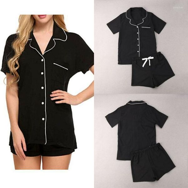 Heren Nachtkleding Sexy 2 Stuks Pyjama Sets Zomer Katoen Korte Slve Shirts Broek Homewear Slpwear Nachtkleding Gewaad Wit Zwart