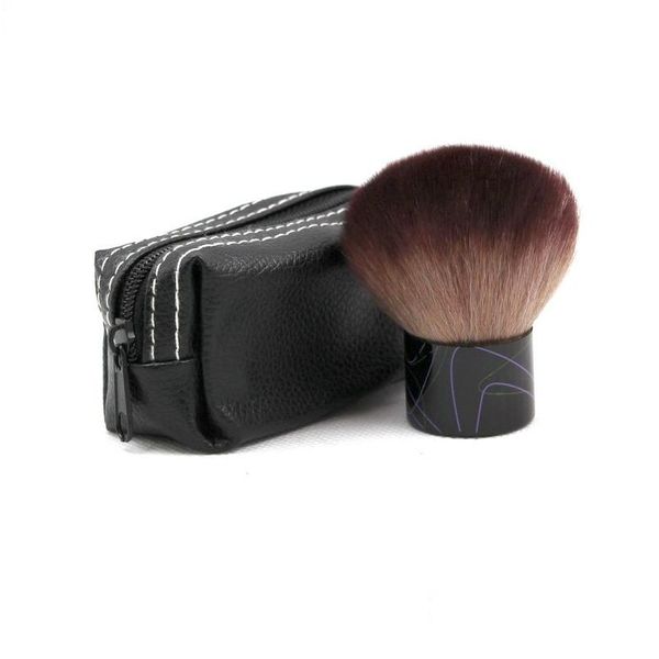 Make-up-Pinsel, einzelner Pilzpinsel, rund, Rouge-Rouge-Reparatur, mit Ledertasche, superweiches Haar, tragbare Kosmetik, niedliche Schönheitswerkzeuge, Dr. Dhez5