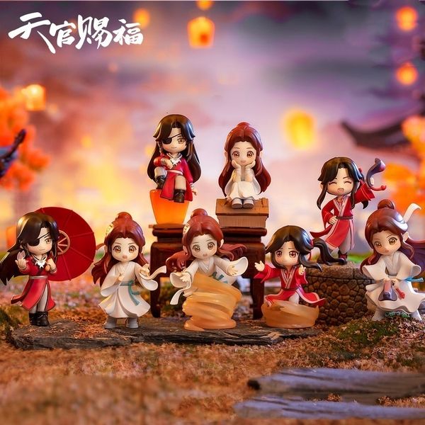 Boîte aveugle véritable boîte mystère jouet de bénédiction officielle céleste Xie Lian Hua San Lang chanceux de vous rencontrer série figurines d'action modèle 230914