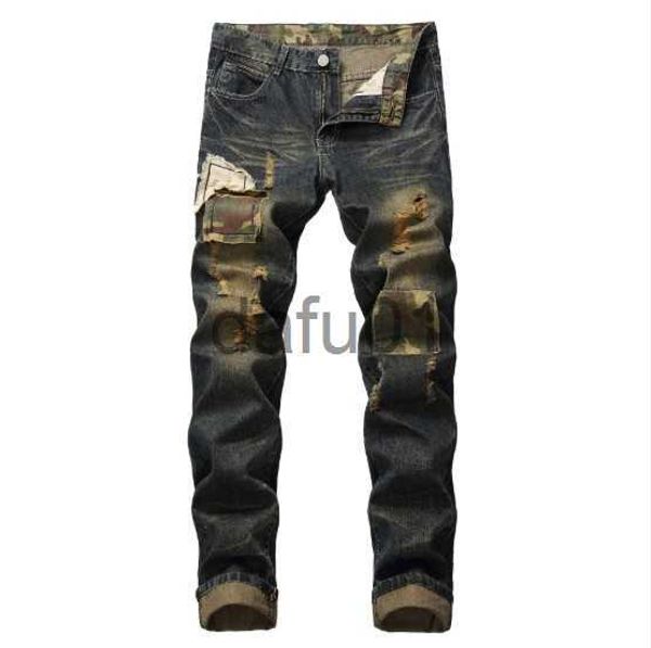 Jeans masculinos homens jeans buraco remendo angustiado novo slim denim calças europeias e americanas estilo asiático size259g x0914