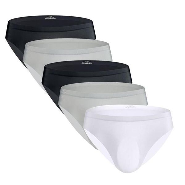 5 teile / los Nahtlose Nylon Slips 3D Punch Eis Seide Männer Unterwäsche Ultradünne Homosexuell Sexy Pouch Calzoncillos L-3XL Unterhosen270n