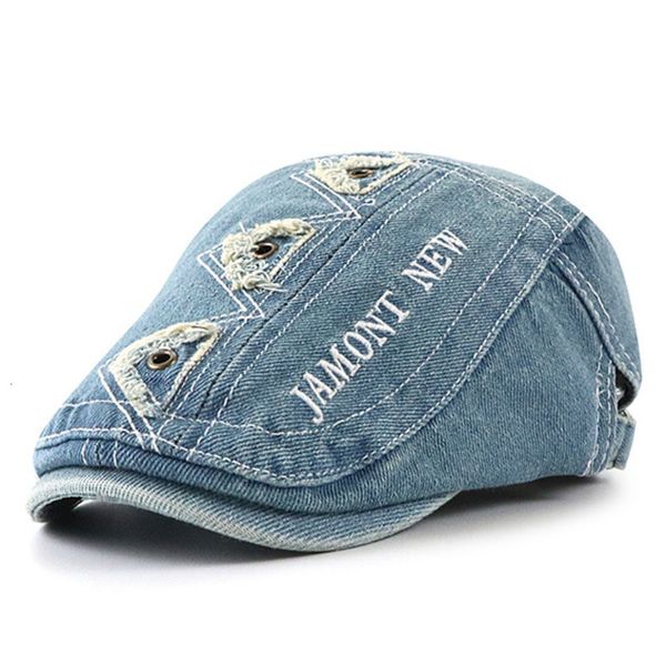 Berets Alta Qualidade Parentchild Denim Sboy Cap Boy Girl Pure Cotton Sun Hat Kid Ivy Caps Homens Mulheres Pequeno Tamanho 5256cm 230915