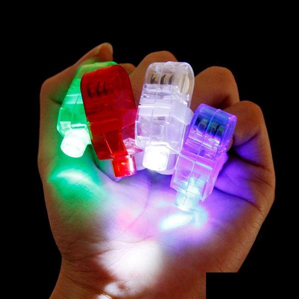 Guanti da dito LED Lampada Anello Regali Luci Bagliore Raggi laser Lampeggiante Party Flash Giocattoli per bambini 4 colori K491 Consegna a goccia Dhd6N