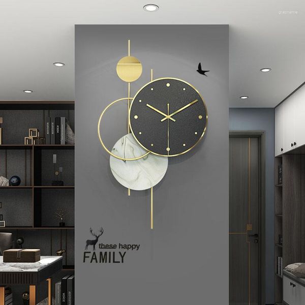 Настенные часы, кварцевые большие простые часы, персонализированные бесшумные часы, детали механизма, уникальная палочка, декор для дома, WW50WC