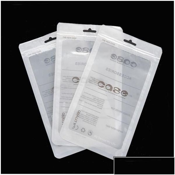 Sacos de embalagem Sacos de embalagem por atacado 1000 Pçs / lote 12X21cm Saco plástico com zíper Acessórios para celular Caso móvel Pacote de embalagem Er Lz0 Dhls0