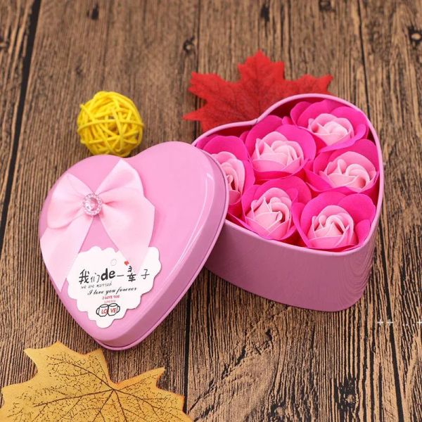 Dia dos namorados amante rosa flores buquê de rosas com ursinho presente de aniversário pacote de metal óleo essencial sabão flor rrb11759 zz