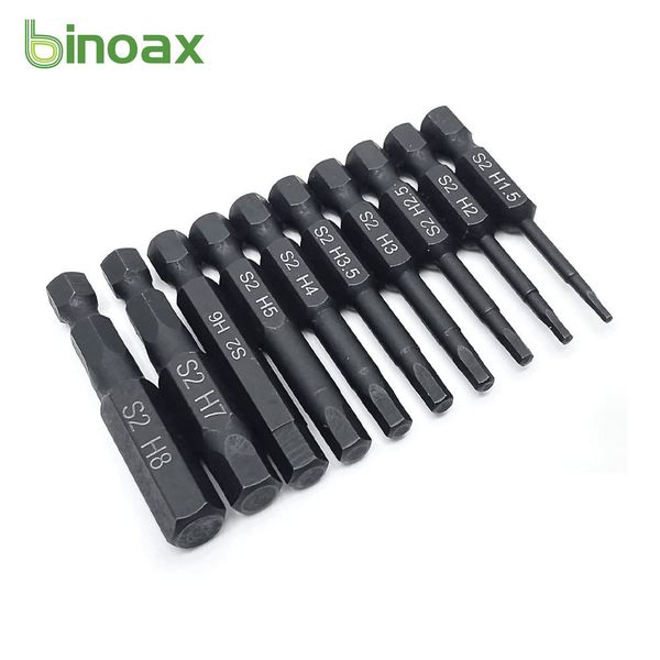 Tornavida binoax 10 PCS SAE/Metrik Hex Baş Allen Anahtarı Matkap Bit Seti 1/4 