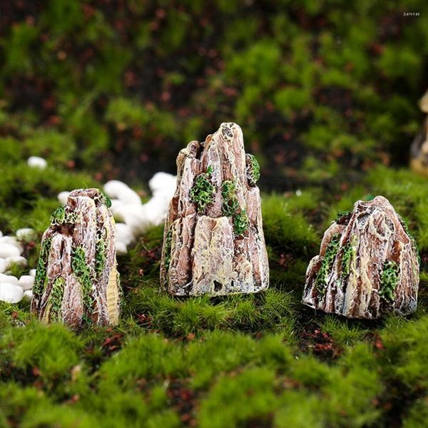 Decorações de jardim 1 pcs mini montanha brinquedos em miniatura bonsai ornamentos planta acessórios de jardinagem resina natural decoração de casa fornecimento 2023