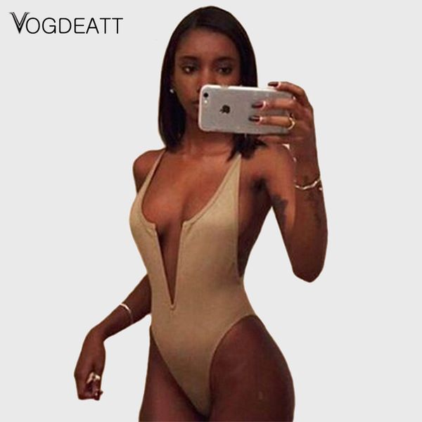 Kadın Tulumları Tulumlar Derin V Boyun Sırtsız Bodysuit Playsuit Yüksek kesim seksi kadınlar Siyah Bodycon Tulum 230914