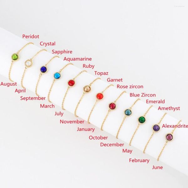 Strang 12 Monate Steine Armbänder Mix Farben Strass Frauen Schmuck Schöne Charm Armreifen Juwelen Geburtstagsgeschenk