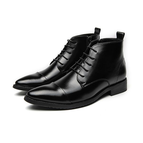 Botas de tornozelo masculinas de luxo retro designer escritório formal sapatos de vestido masculino botas para homens botas de dedo do pé apontado botas casuais hombre para meninos sapatos de festa 38-44