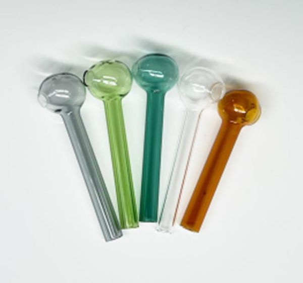 Tubi per fumatori Bruciatore a olio in vetro Pyrex colorato Tubo in vetro tobcco alle erbe 8 cm