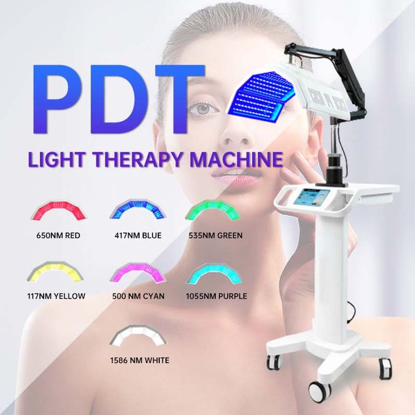 Mais novo profissional pdt led máquina de terapia de luz vermelha led 7 cores terapia cuidados faciais tratamento de rugas rejuvenescimento da pele salão de beleza equipamentos