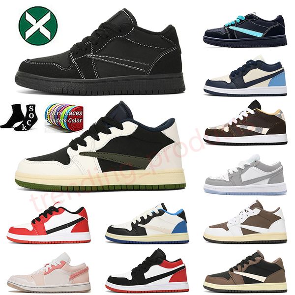 dhgate scarpe per bambini jumpman 1 scarpe da basket cactus jack reverse mocha nero phantom bambini scarpa da tennis ragazzo e ragazza scarpe da bambino olive bred toe panda big size 4y youth child