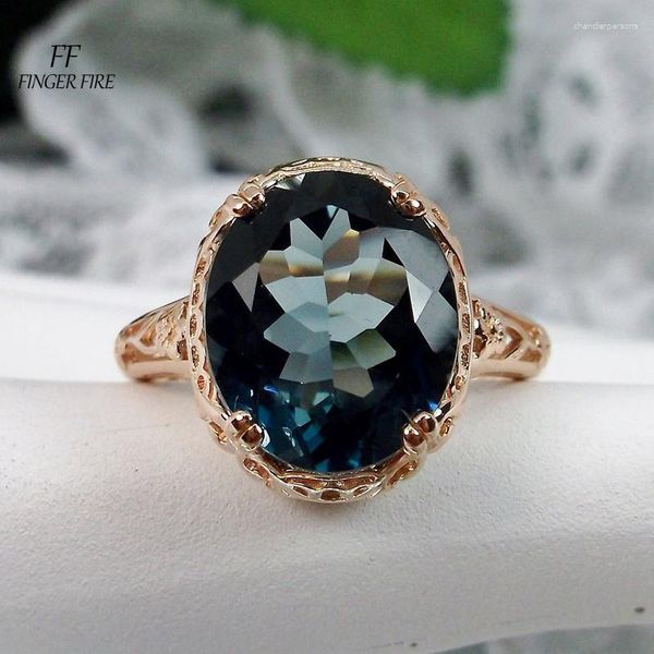 Кольца кластера, модное позолоченное синее женское кольцо на годовщину свадьбы, пляжная вечеринка, подарок, ювелирные изделия, оптовая продажа