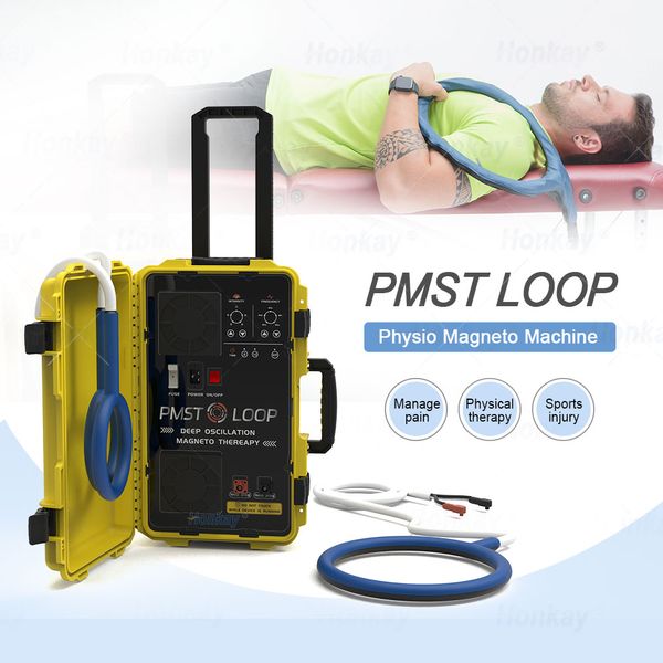 6000 gauss alta potência portátil trole caso alívio da dor reabilitação fisioterapia máquina fisio magneto pmst loop pemf loop para reparo ósseo