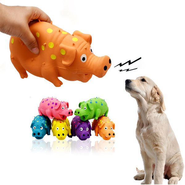 Cão brinquedos mastiga porco boneca som squeaky animal mastigar pet borracha vocal para pequeno grande mordida resistente brinquedo interativo suppier 230915