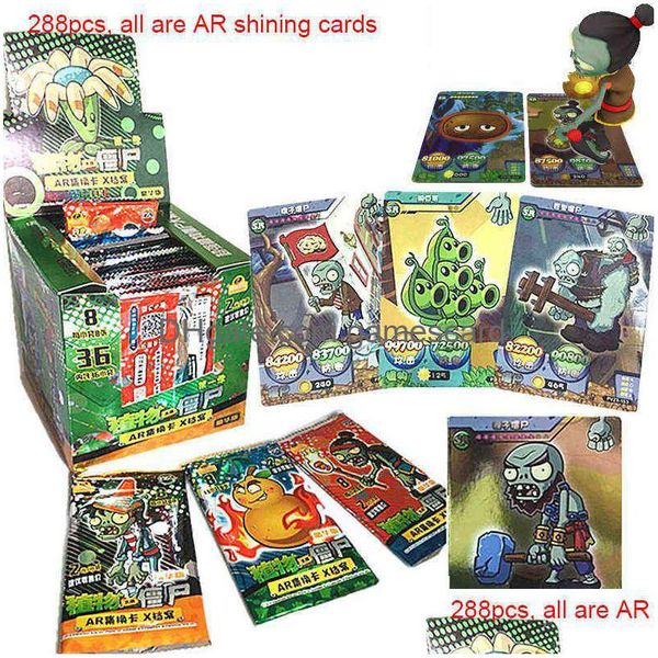 Pflanze Zombies Glänzende Karten Flash Board Karte Vs Tisch AR Spiel Album Sammlungen Spielzeug Für Kinder Geschenke G220311 Drop Lieferung Dhtw3
