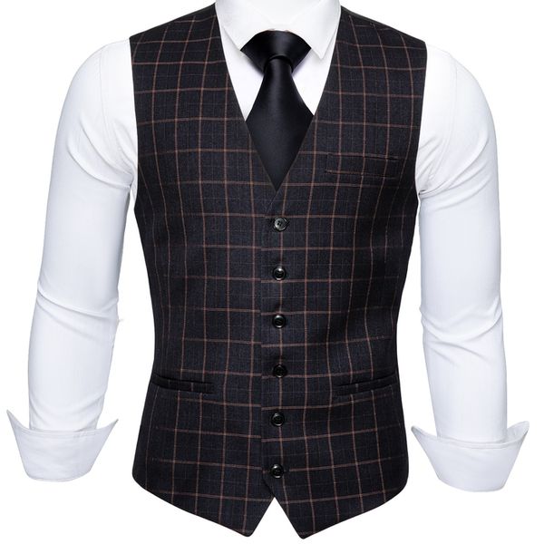 Coletes masculinos moda clássico gravata conjunto fino ajuste vneck colarinho masculino colete gilet casual casamento jaqueta de negócios barrywang 230914