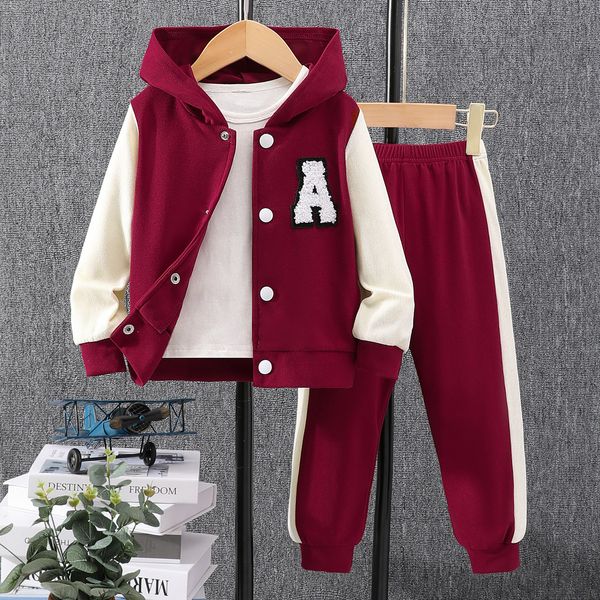 Giyim Setleri 2023 Sonbahar Büyük Boy Suit 8 18 Yıllık Kollu Kapşonlu Palto Pantolon Çocuk Kıyafetleri Bahar Moda Çocuk Seti 230914
