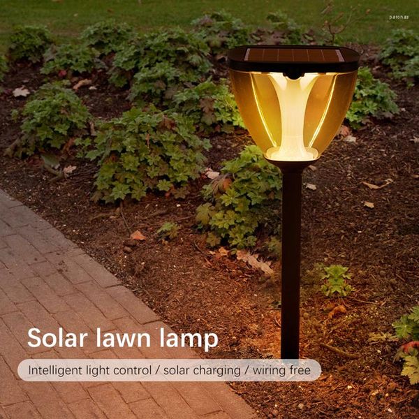 Gartendekorationen LED-Solarlampe im Freien wasserdichte Taschenlampen-Wege-Landschaftsrasen-Wandleuchte für Terrassen-Dekor Vier Stile