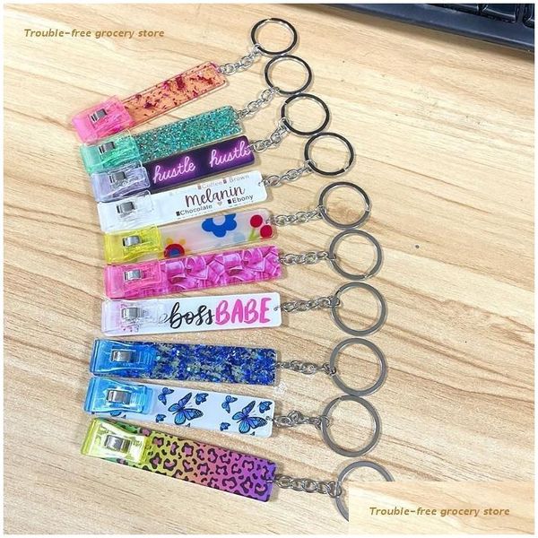 Sleutelhangers Lanyards Creatieve portemonnee Clipkaart Pler-sleutelhanger Mooie nagels Gereedschap Debet Grabber Drop-levering Mode-accessoires Dhgvj