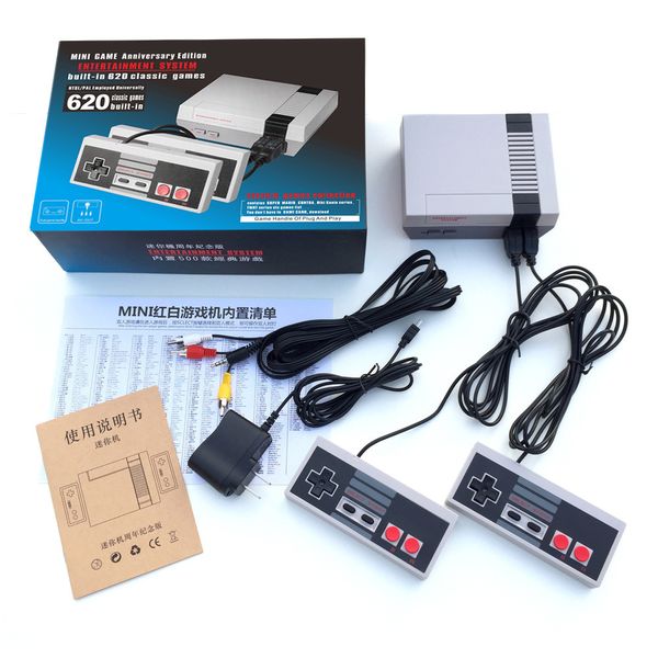 Mini Nes TV Oyun Konsollarının Toptan Çıkışı 8-Bit Oyun Konsolları 620 Dahili FC Oyunları ile Avrupa ve American Classic Red and Beyaz Konsollar