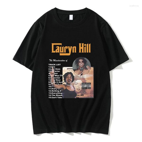 Erkek Tişörtleri Vintage 90'lar Klasikler Stil Lauryn Hill Müzik Miseducation Baskı T-Shirt Erkek Kadın Moda Hip Hop Tees