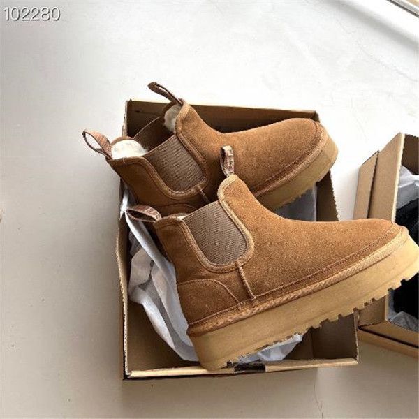 Stivali da donna con piattaforma neumel chesut black designer snow snow snow winter comfprt sneakers bootie pugno femminile