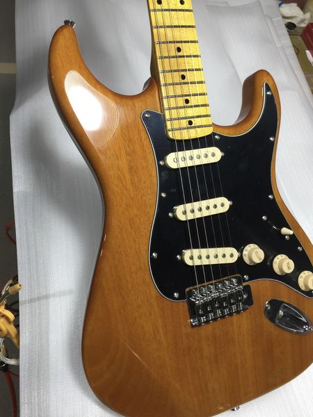F-ST Электрогитара прозрачный желтый цвет корпус из красного дерева кленовая накладка на гриф высокое качество Guitarra Бесплатная доставка