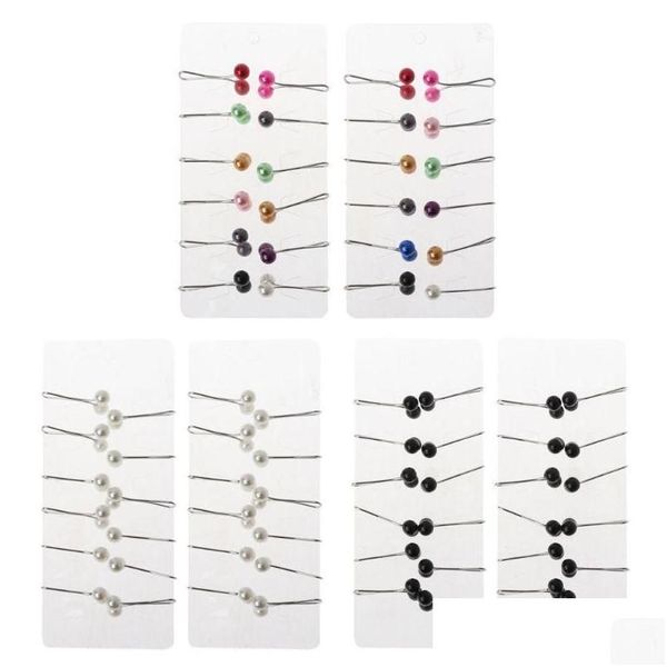 Pins Broschen 24 Stücke Muslimischen Hijab Schal Pin Perle Clip Kopftuch Schal Zubehör Dame Clips Jewerly Geschenk Drop Lieferung Schmuck Dhhdy