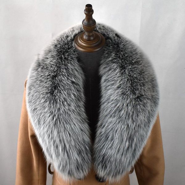 Lenços 100 colar de pele real natural para mulheres e homens casaco jaqueta grande tamanho pescoço aquecedor cachecol xales 230914