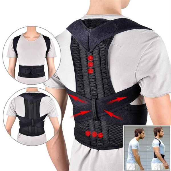 Corretor de postura de cintura traseira ajustável adulto cinto de correção trainer ombro lombar cinta coluna suporte colete 2021 masculino tan232v